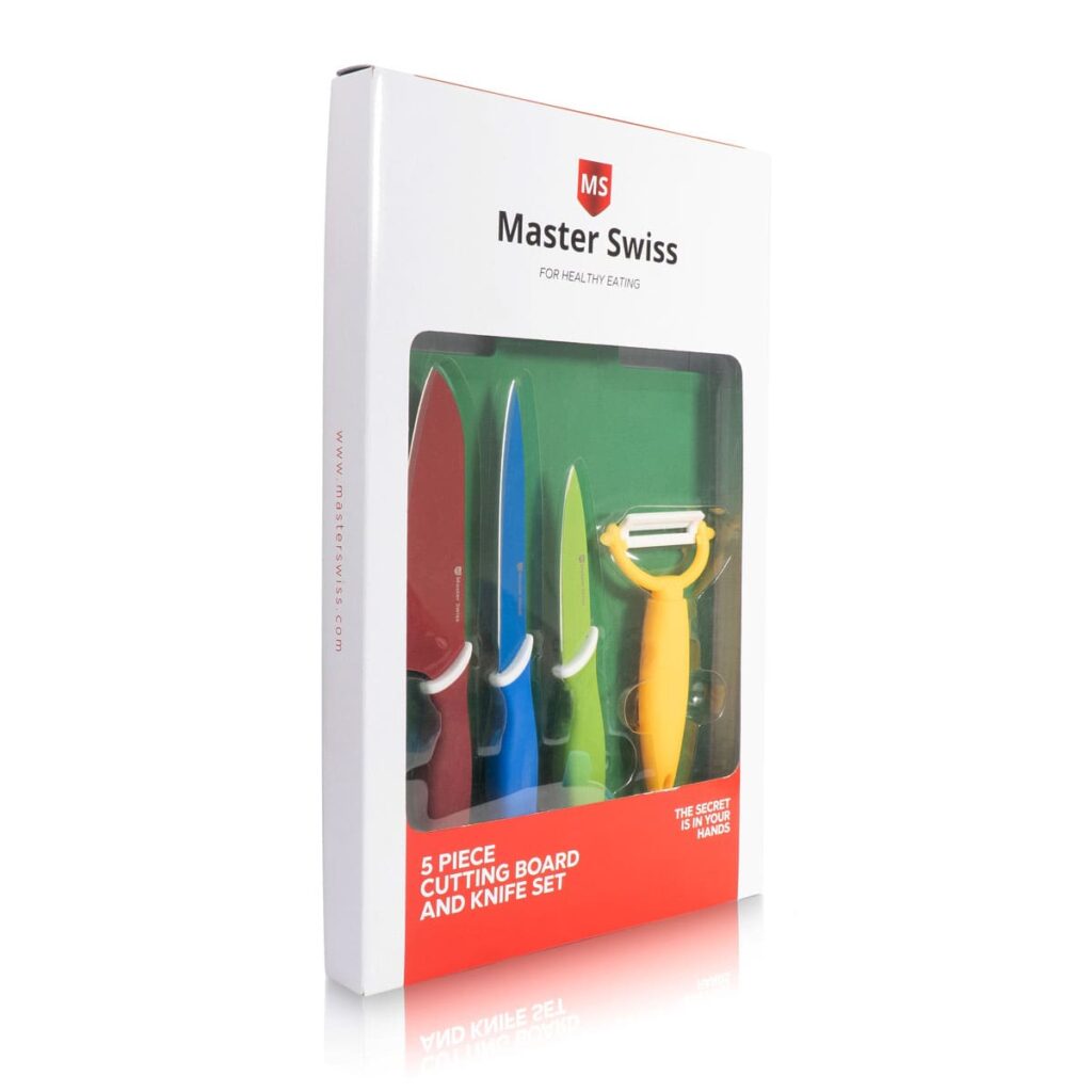 Color - Kitchen knife set + cutting board